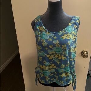 Floral Blue and Yellow Women's Top